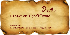 Dietrich Ajnácska névjegykártya
